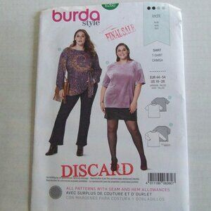 Burda sewing pattern 6260 t-shirt plus size top for women loose fitting XL uncut